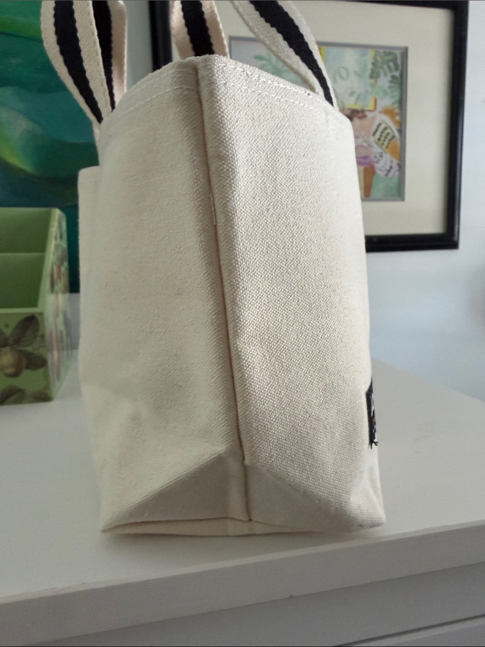 Moomin Little My Canvas Mini Tote Bag in Cream with Black Graphics - Picture 3 of 8